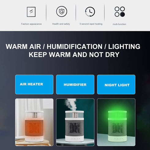 Electric Warmer Heating Fans Colorful 400ML Air Humidifier